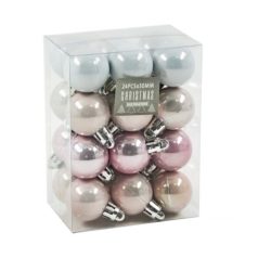 Karácsonyfadísz gömb rózsaszín - 3 cm - 24 db/csomag