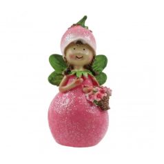 Virágtündér figura rózsaszín glitteres - 8 cm, 14,5 cm