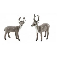 Szarvas figura szőrös szürke 2. - 15 cm