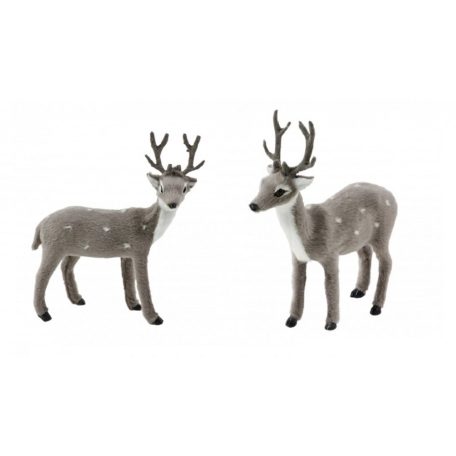 Szarvas figura szőrös szürke 2. - 15 cm