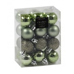 Karácsonyfadísz gömb - Zöld - 3 cm - 24 db/csomag