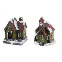 LEDes világító házikó - 2 féle - 12 cm