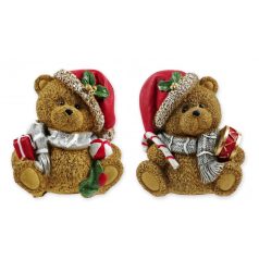 Karácsonyi maci figura - 2 féle - 6 cm   