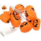 10 LEDes fényfüzér - Halloween tök - 165 cm