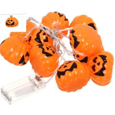 10 LEDes fényfüzér - Halloween tök - 165 cm