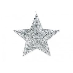 LEDes csillag dekoráció - Ezüst - 30 cm