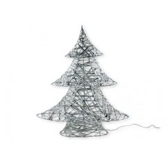 LEDes fenyőfa dekoráció - Ezüst - 40 cm