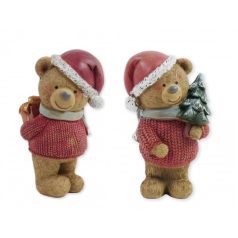 Karácsonyi maci figura - 2 féle - 13 cm  