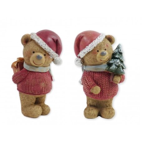 Karácsonyi maci figura - 2 féle - 13 cm  