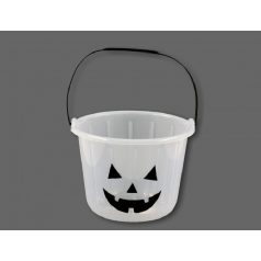 Halloween cukorkatartó vödör - Fehér - 19x14 cm