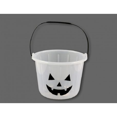 Halloween cukorkatartó vödör - Fehér - 19x14 cm