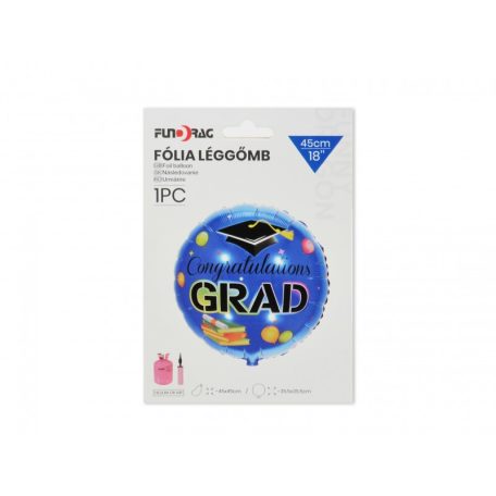 Lufi fólia Congratulations Grad kék - 45 cm