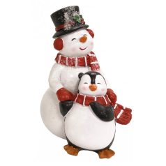 Hóember+pingvin figura - 13 cm