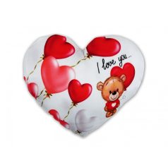 Díszpárna szív macis - I love you - 28x23 cm