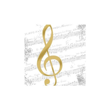 PPD. I Love Music gold papírszalvéta 33x33cm - 20db-os