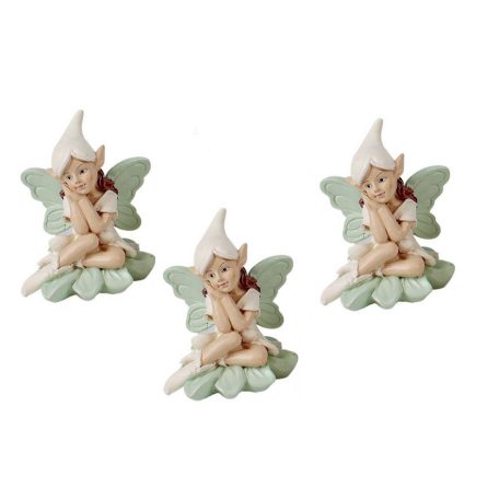 Tündér figura ülő zöld - 7,5 cm - Raktáron