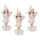 Tündér figura krém +virág - 8,5 cm - Raktáron