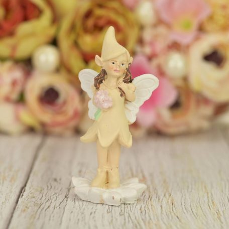Tündér figura krém +virág - 8,5 cm - Raktáron