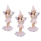 Tündér figura rózsaszín +virág - 8,5 cm - Raktáron