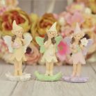 Tündér figura rózsaszín +virág - 8,5 cm - Raktáron