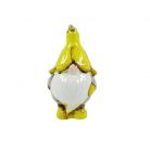 Manó figura sziromsapkában - zöld-sárga - 5,6x5x10,5 cm