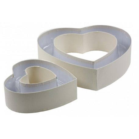 Virágtartó szív - Krém - 28 cm, 18 cm - 2 db-os szett