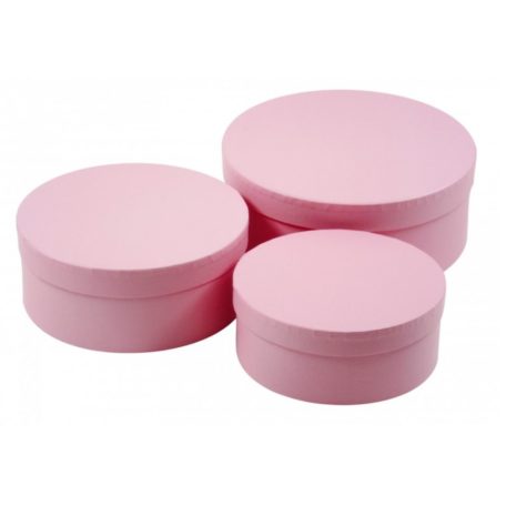 Díszdoboz kerek candy pink - 3 db-os szett