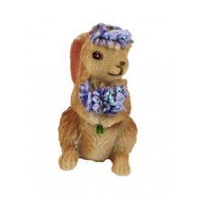Nyuszi figura levendula csokorral - 7,5 cm - Raktáron