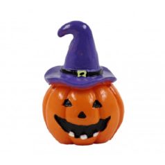 Halloween tök lila kalapban - 7 cm 