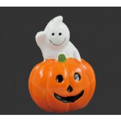 Halloween tök szellemmel - 6 cm