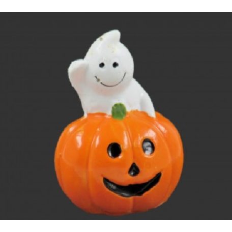 Halloween tök szellemmel - 6 cm