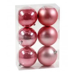Karácsonyfadísz gömb - Rosegold - 6 cm - 6 db/csomag