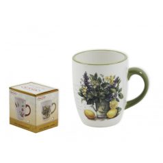 Kerámia bögre - Virág+citrom - 330 ml
