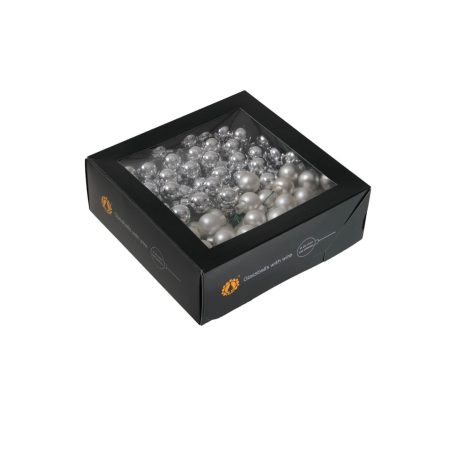 Ezüst üveg karácsonyi gömbök - 2 cm - 144 db/csomag