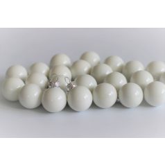Fehér üveg karácsonyi gömbök - 5,7 cm - 12 db/csomag