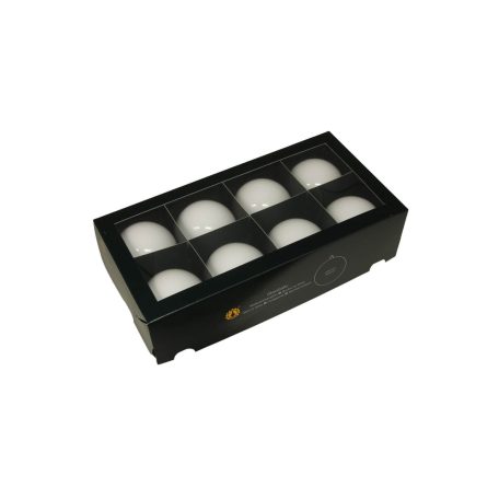 Fehér üveg gömbök - 8 cm - 8 db/csomag