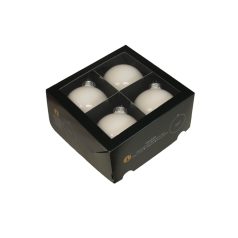 Fehér üveg karácsonyi gömbök - 10 cm - 4 db/csomag