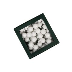 Fehér üveg karácsonyi gömbök - 3 cm - 24 db/csomag 