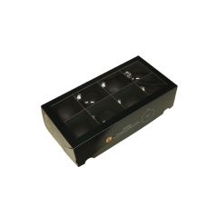 Fekete üveg karácsonyi golyók - 8 cm - 8 db/csomag   