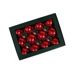 Üveg karácsonyi gömb - Piros - 5 cm - 12 db/csomag