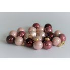 Rózsaszín üveg karácsonyi gömbök - 2 cm - 144 db/csomag