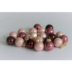   Rózsaszín üveg karácsonyi gömbök - 2 cm - 144 db/csomag