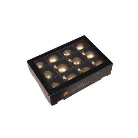 Arany üveg karácsonyi gömbök - 5 cm - 12 db/csomag