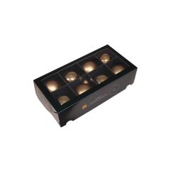 Arany üveg karácsonyi gömbök - 8 cm - 8 db/csomag