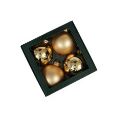 Arany üveg karácsonyi gömbök - 10 cm - 4 db/csomag