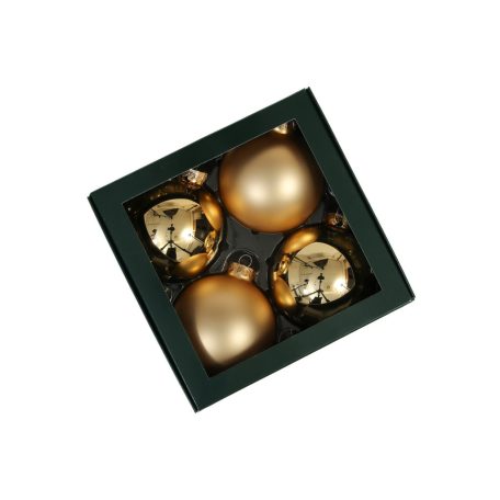 Arany üveg karácsonyi gömbök - 10 cm - 4 db/csomag