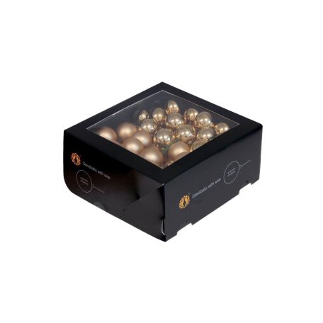 Arany üveg karácsonyi gömbök - 3 cm - 72 db/csomag