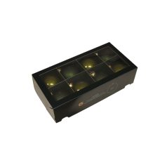 Zöld üveg karácsonyi gömbök - 8 cm - 8 db/csomag