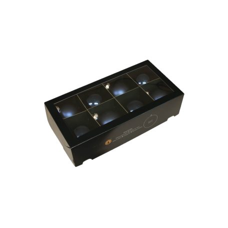 Kék üveg karácsonyi gömbök - 8 cm - 8 db/csomag