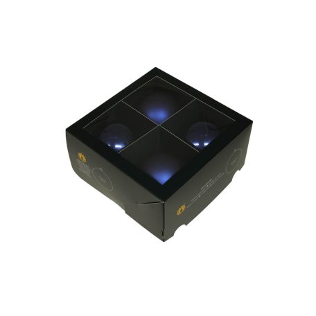 Kék üveg karácsonyi gömbök - 10 cm - 4 db/csomag